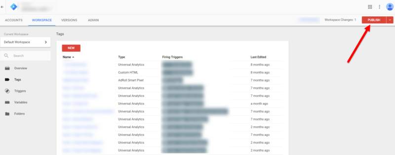 Publish your Google Tag Manager container